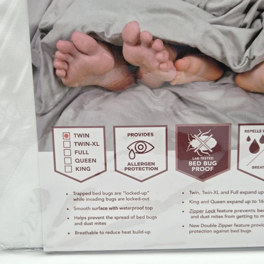 JT Eaton Twin Size Total Encasement Mattress Cover Prevents Bed Bugs Dust Mites